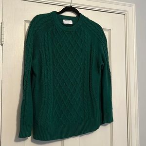 Cable knit sweater, dark green